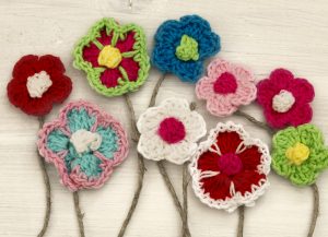 hand knit flowers