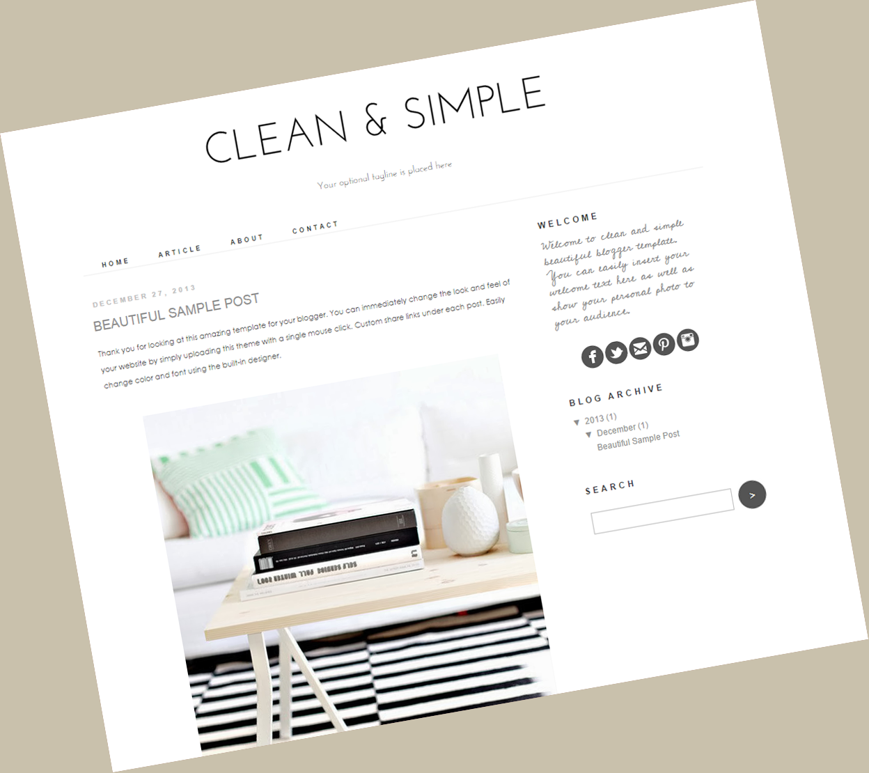 Simple Blog Site Templates